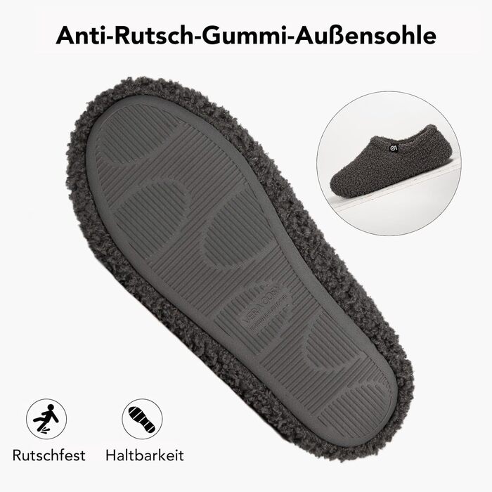 В'язані домашні тапочки VeraCosy з піною-пам'яттю та флісовою підкладкою (36/37 EU, Темно-сірий)