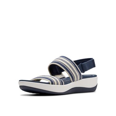 Сандалі Clarks Arla Stroll для дівчаток (36.5 EU, широка колодка, темно-синій з малюнком)