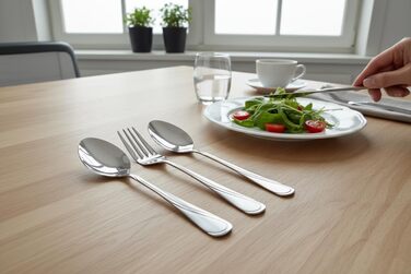 Набір столових приборів SATIN 72 предмети з нержавіючої сталі на 12 осіб (виделки, ложки, ножі) у кейсі