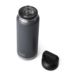 Термос-пляшка YETI Rambler 1л з нержавіючої сталі з герметичною кришкою Chug, колір Charcoal (антрацит) – ізольована пляшка для гарячих та холодних напоїв