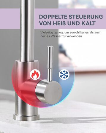 Кухонний змішувач iVIGA висувний з дозатором, водоспад, 360° поворот, 3 режими, щіткова нікель, T-подібний