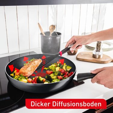 Сковорода Tefal Hard Titanium Essential 28 см антипригарна, з індикатором нагріву, виготовлена у Франції