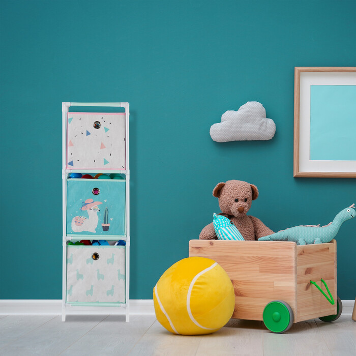 Relaxdays Children's Shelf Llama with Boxes