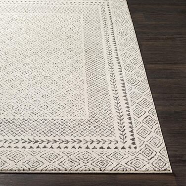 Surya Bahar Rug Bedroom, Living Room, Dining Room, Hallway - Modern Boho Geometric Pattern - Soft Scandinavian Living Room Rug Oriental - Carpet 160x220cm Large Beige Beige and Anthracite 160 x 220 cm (Rectangular)