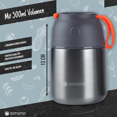 Ланч-бокс Dimono® з нержавіючої сталі (500 мл) - контейнер для їжі на виніс