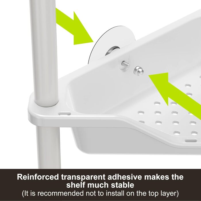 Набір з 4 кутових поличок для душу Orimade, нержавіюча сталь, чорний