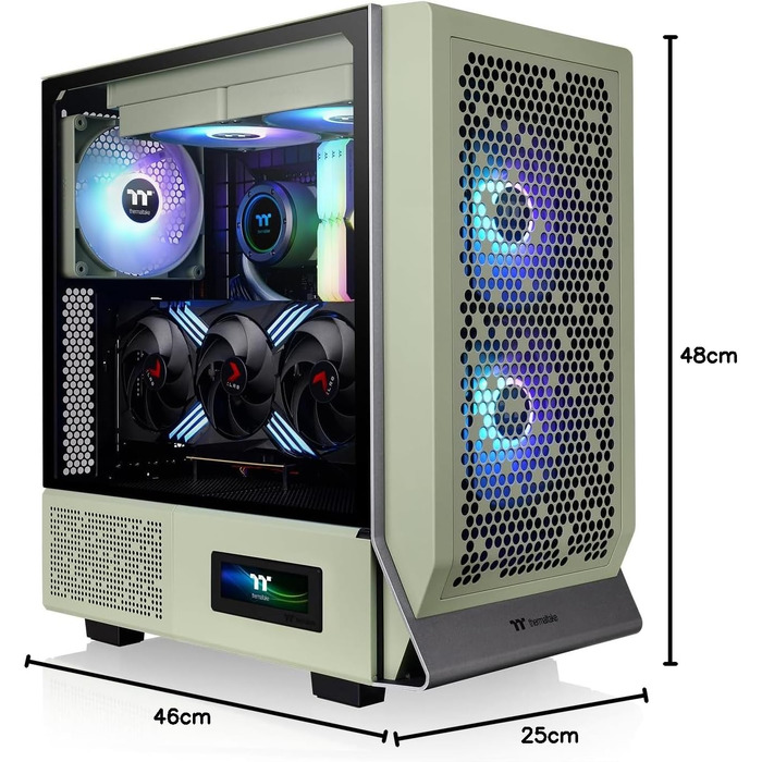 Корпус Thermaltake Ceres 300 TG ARGB Snow Mid-Tower ATX/E-ATX, 3x140мм вентилятори, загартоване скло, підтримка 360мм радіатора, Matcha Green