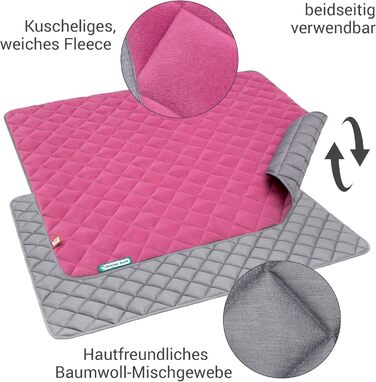 Підстилка для собак Doctor Bark: флісова двостороння підстилка для великих собак. Міцна, м'яка, легко періть до 95°C. Підходить для дому та вулиці (Бежевий/Зелений). Розмір XL (120x100 см), також у кольорі Рожевий/Світло-сірий