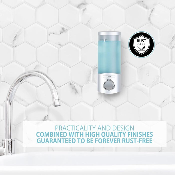 Дозатор для мила, гелю для душу та шампуню Better Living, хром, ABS-пластик, білий, однокамерний