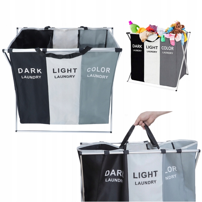 Кошик для прання Laundry, 130 л (білий, чорний, сірий)