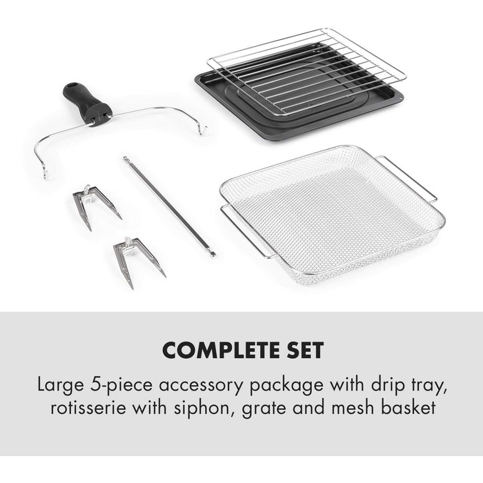 Klarstein AeroVital easy touch Hot Air Fryer - 1700 W Hot Air Fryer, Air Fryer with XXL Volume: 14 Liters, 16 Programs, Cool touch housing, 60 min Timer, 8 h Drying Function, metallic