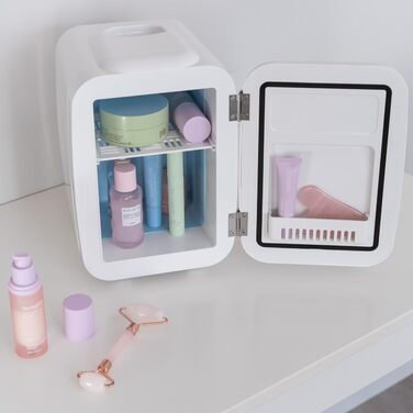 Mini холодильник Flamingueo 4L, 12V/220V: Косметичний, для догляду за шкірою, настільний, білий