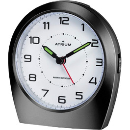 Atrium Silent Analog Clock Quartz No Ticking Classic Design Matte Black A620-7