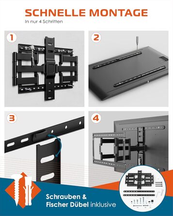 Настінний кріплення для телевізора Xantron Slim Fit, поворотний, з аксесуарами - відстань від стіни 27 мм, 43-90 дюймів, VESA до 600x400, до 75 кг - SLIMLINE-466US