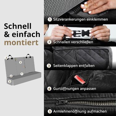 Захисний чохол на сидіння автомобіля для собак AMZPET (122 см) – водовідштовхувальний, неслизький, стійкий до подряпин, міцний, 56 x 45 x 122 см, для маленьких авто (купе, хетчбек)