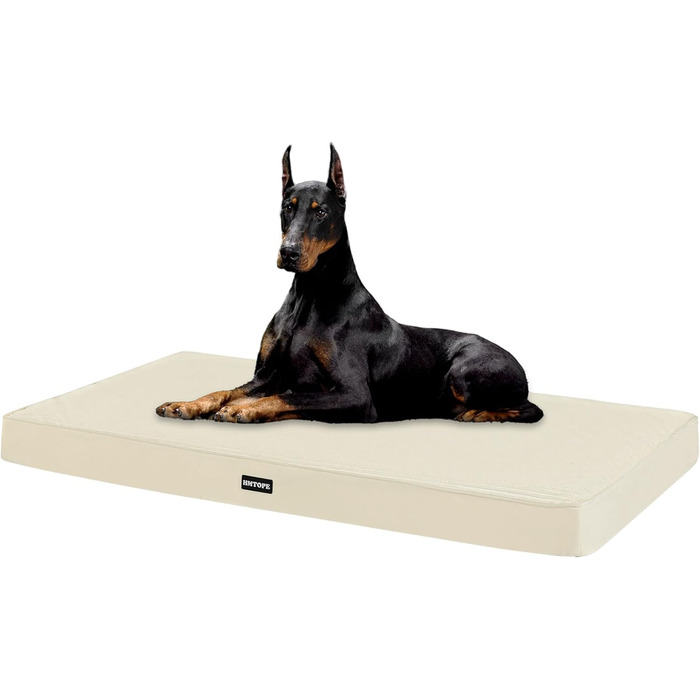 Ортопедичне ліжко для собак HMTOPE, 91 см, товщина 9 см. Зручне, знімне, водонепроникне, з антиковзким покриттям. Підходить для собак середніх порід.