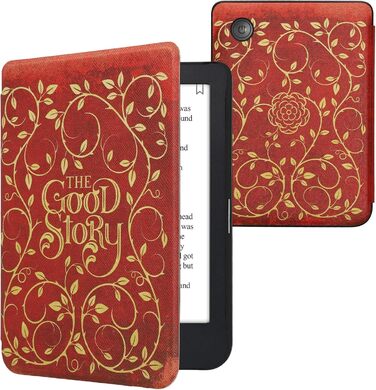 Чохол-книжка kwmobile для Kobo Clara 2E / Tolino Shine 4 - з візерунком єгипетських ієрогліфів (золото, чорний, темно-синій, жовтий)