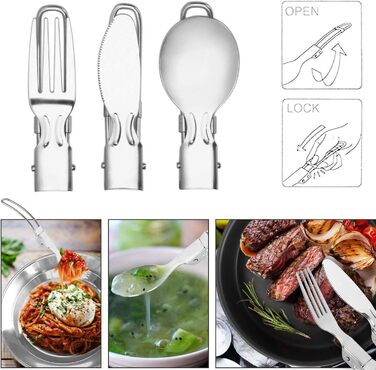 Набір кухонного посуду DUOJIN для кемпінгу на 2-3 особи: алюмінієвий посуд для приготування їжі на природі, портативний набір каструль та сковорідок для кемпінгу, пікніків та походів