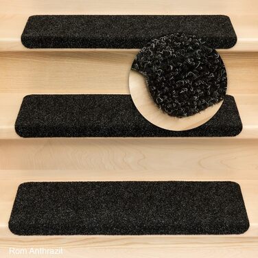 Kettelservice Metzker Step Mats Ramon Rectangular - 15 Piece Set - Anthracite Gray - No Plastic Corners