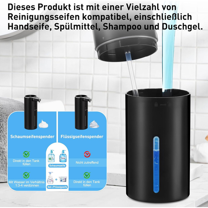 Автоматичний дозатор мила на стіну, сенсорний, 400 мл, USB, акумулятор 1800 mAh, для ванної, кухні, офісу (Білий). Підтримка чорного кольору та піни.