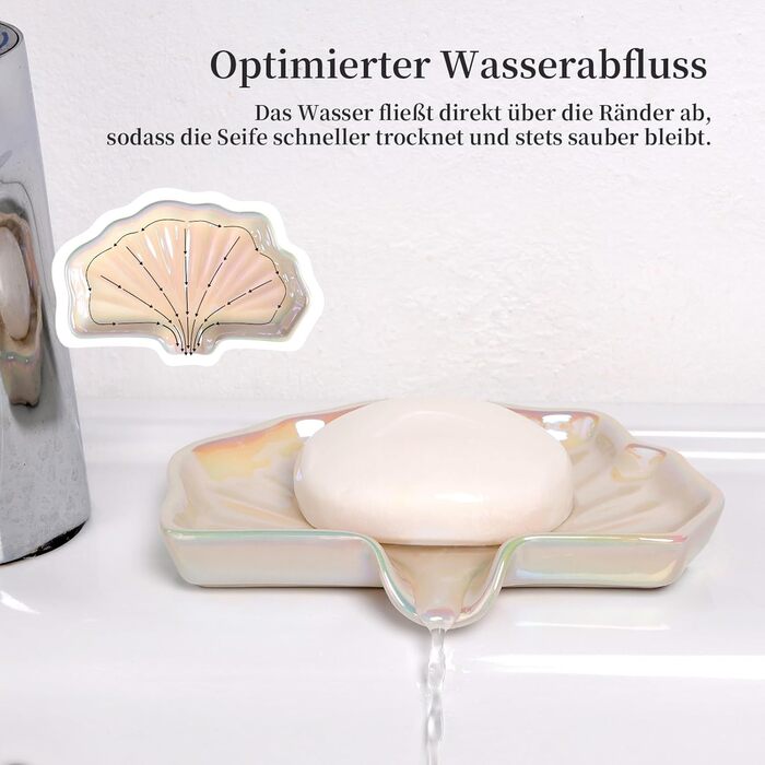 Керамічна мильниця з піддоном Antis's Home, Зелений мильниця-тримач для ванної, душу та умивальника, Сучасний дизайн