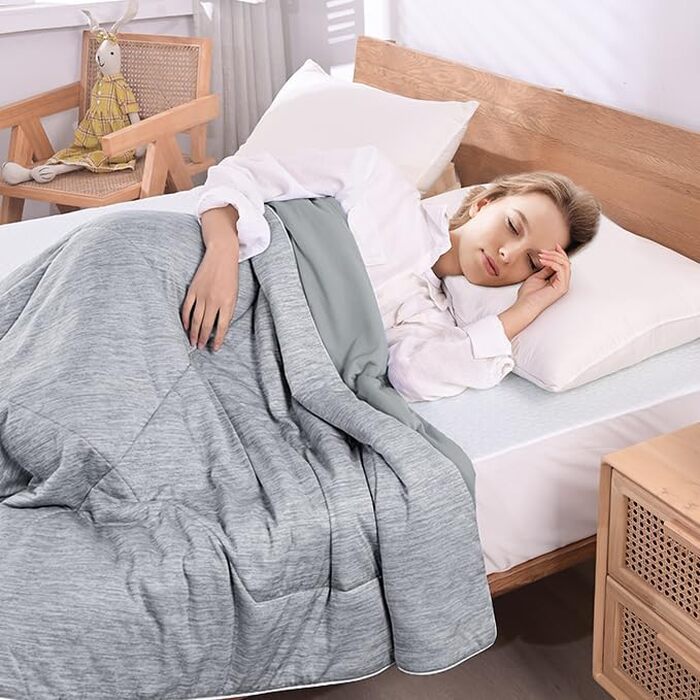 Охолоджуюча ковдра MH MYLUNE HOME Arc-Chill 200x220 см, літня двостороння ковдра-покривало, сіра