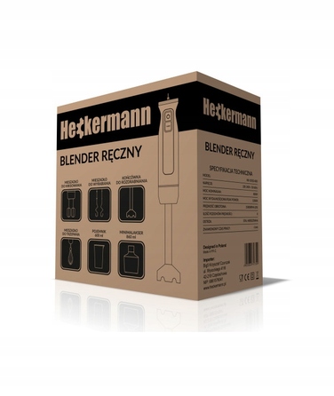 Ручний блендер Heckermann 1200 Вт, 8 швидкостей