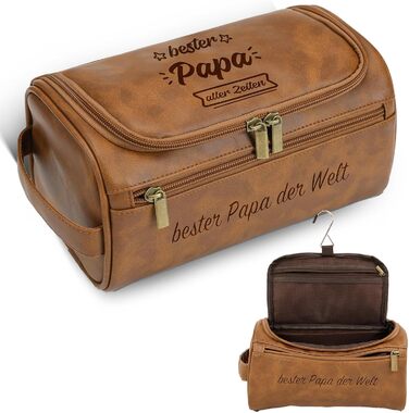 Чоловіча дорожня косметичка Easycosy з лазерним гравіюванням, з підвіскою, з шкіри. Ідеальний подарунок для чоловіків, тата, дідуся, колеги. Стильна та практична культюрна сумка 2в1.