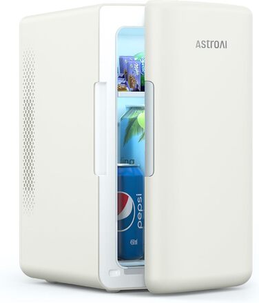 AstroAI Mini Fridge 6 Liter / 8 Cans | Cooler & Warmer | AC/DC | Compact Refrigerator for Bedroom, Car, Drinks, Beauty, Skincare, Travel (Beige)
