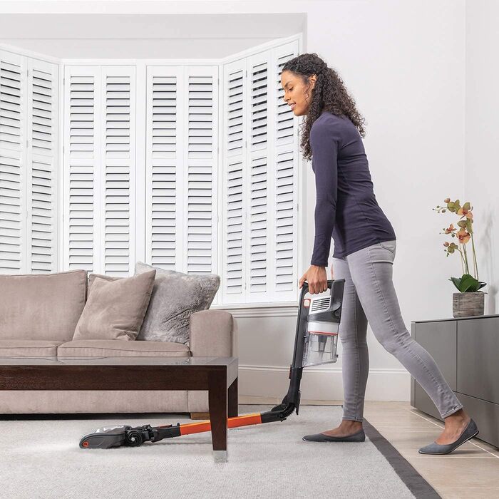 Бездротовий пилосос Shark IZ201EU з рушником, оранжевий: 40 хвилин роботи, Anti Hair Wrap, 0.7 л, 26x24.5x118 см