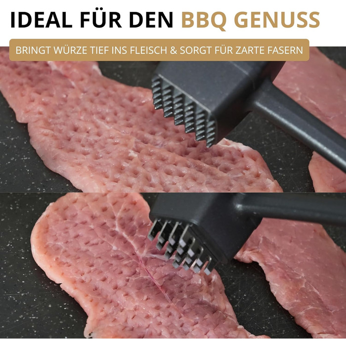 Westmark Steakmaster Black Edition: двосторонній молоток для м'яса та стейкер для приготування стейків, барбекю та грилю. Важкий молоток для м'яса, антрацитового кольору.
