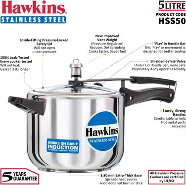 Скороварка Hawkins 5 л з нержавіючої сталі, A&J Distributors