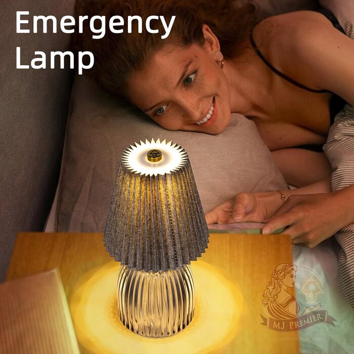 Настільна лампа MJ з таймером, акумуляторна, для дому та декору (сіра)