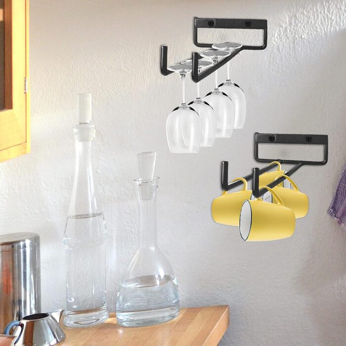 Настінний тримач для келихів вина, полиця для келихів, органайзер для келихів, 30 см, 1 ряд (B)