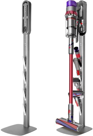 Стійка для пилососа Dyson V6-V16 (Gen5) – металева підставка з 4 гаками, настінне кріплення без свердління, срібляста