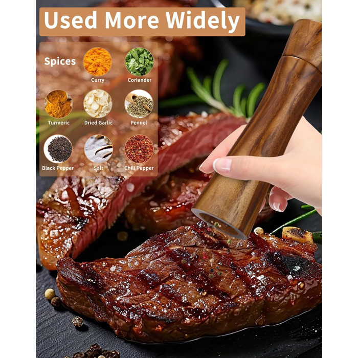 Набір з 2 мельниць для солі та перцю Peugeot з керамічним жорном, 21.5 см, масивне дерево