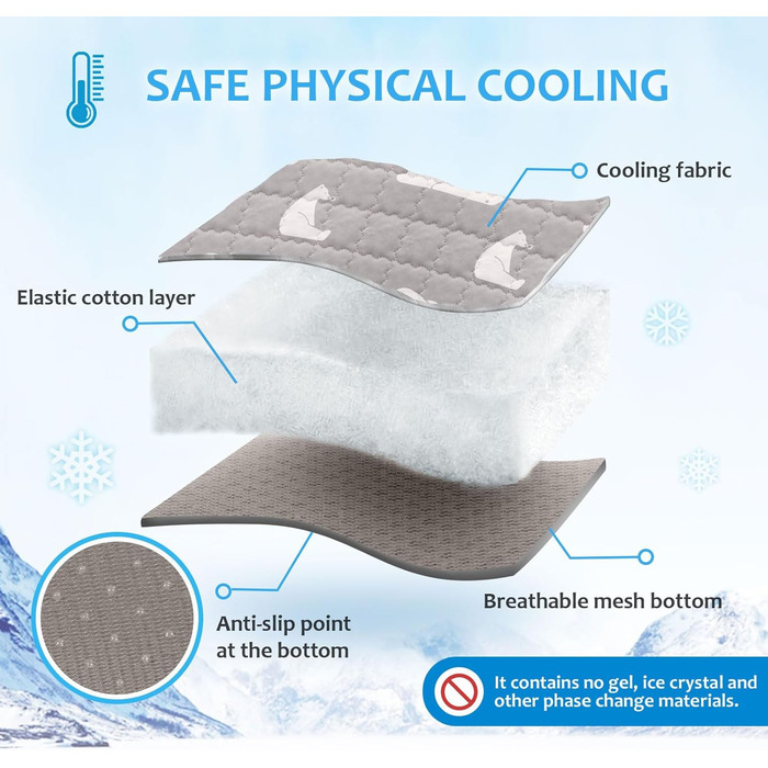 Кühlmatte для собак NIBESSER - Самоохолоджуюча килимок для собак та котів, 110x80 см, XL