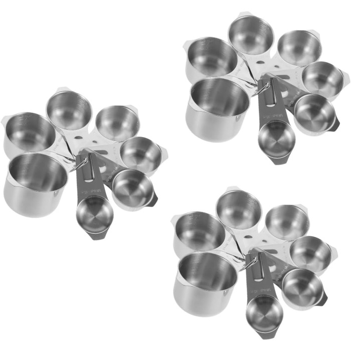 Amosfun 3-Piece Measuring Spoon Set Baking Utensils Adjustable Bowl Holder Clip Shot Glass Measuring Cup Spice Measuring Spoon Cooking Spoon Teacup Measuring Cup Measuring Cup for Measuring Stainless Steel Silver
