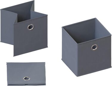 Стелаж Vida Designs Durham для вітальні, 10 кубів, дуб, з 5 сірими кошиками – книжкова полиця, органайзер, меблі для зберігання
