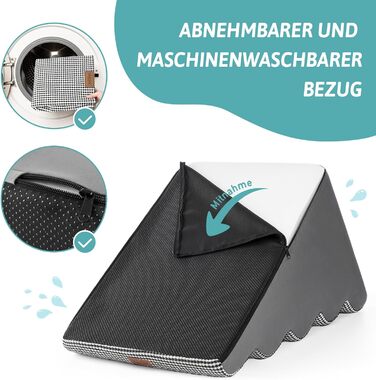Сходинки для собак широкі, для домашніх тварин з нековзною поверхнею (Чорний та Білий, 83x50x57см, 5.0)