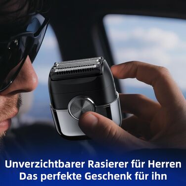 Електробритва чоловіча Kensen Mini Foil Shaver з USB-C зарядкою, водонепроникна, для сухого гоління бороди та обличчя, срібляста