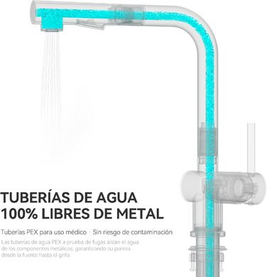 Змішувач кухонний CECIPA Hochdruck, висувний, з дозатором води, чорний, нержавіюча сталь, 360° поворот, ×207B (L-подібний, для високого тиску)