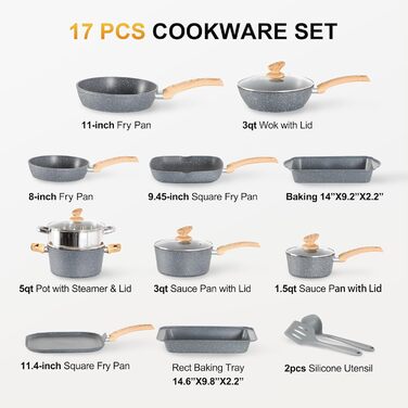 Набір посуду DishDelight з гранітним покриттям для індукційних плит (12 предметів)