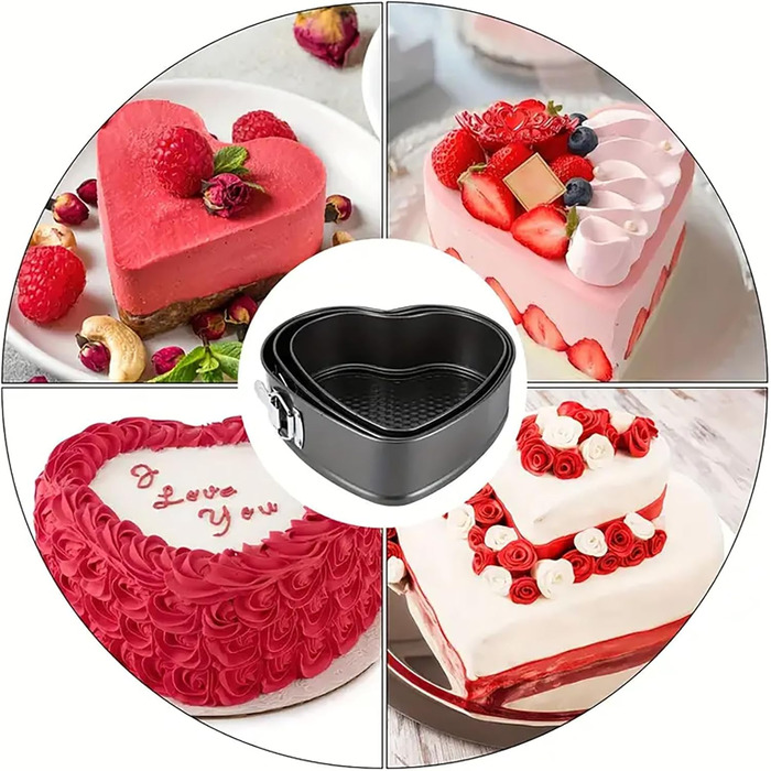 Набір для випічки Sadodo: форми для тортів, кексів, коржів (20/22/24/26 см) + кондитерський мішок з насадками. Антипригарне покриття, знімне дно