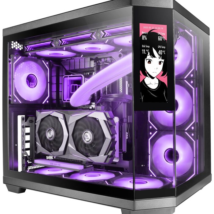 Ігровий корпус для ПК Mars Gaming MC-U3 ATX XL, 3 ARGB вентилятори 120мм, загартоване скло, чорний (MC-3T CORE LCD)
