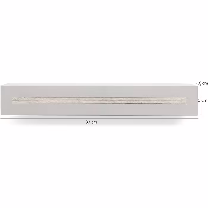 Ключниця з полицею Buchenbusch Urban Design з бетону 'Light Edition', 33x6x5 см, настінна ключниця для передпокою, біло-мармурова