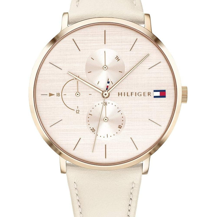 Годинник Tommy Hilfiger для жінок: кварцовий, з 3 додатковими циферблатами, водостійкий (3ATM), з ремінком з шкіри або нержавіючої сталі (браслет/сітка), рожеве золото