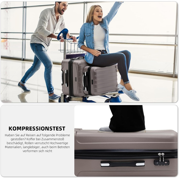 Набір валіз Beibye TSA 2080 з подвійними колесами (3 шт.) – колір Coffee