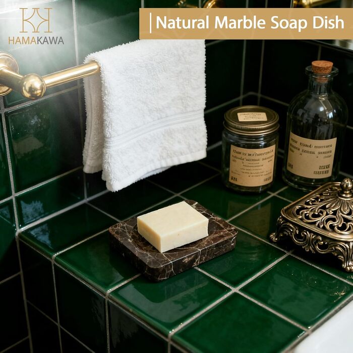 Миска для мила Naturmarmor, темно-коричнева, прямокутна, 12x9 см. Тримач для мила з вапняку, для ванної кімнати та кухні