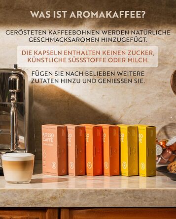 Капсули кави ROSSO CAFFÈ Nespresso, 120 шт. Аромакава, набір з 3 преміум смаків, сумісні з Nespresso, 120 шт.